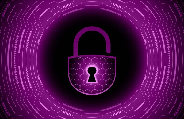 Digitální Zámek Symbolem Kybernetické Bezpečnosti — Stockový vektor