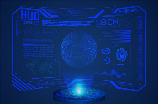 Globalny Hologram Sieciowy Abstrakcyjną Koncepcją Futurystycznej Technologii Renderowanie Globalna Koncepcja — Wektor stockowy