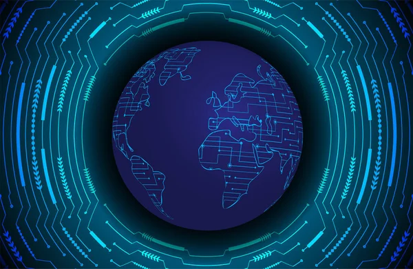 Concept Cybersécurité Avec Globe Terrestre Illustration Vectorielle — Image vectorielle