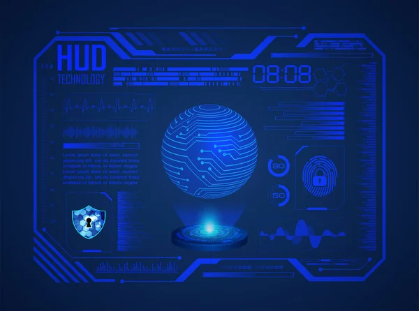 Cyber Security Concept Met Aardbol Vector Illustratie — Stockvector