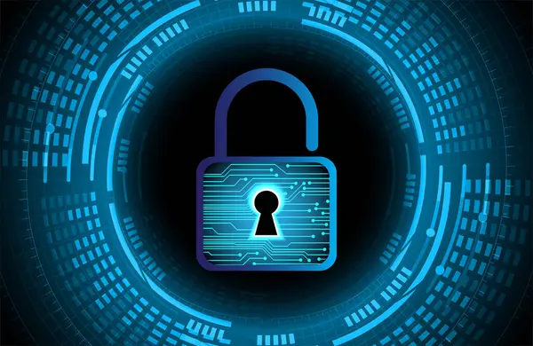 Cyber Concetto Sicurezza Con Serratura — Vettoriale Stock