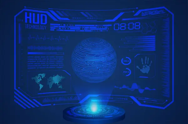 Hud Hud Interfejs Hologram Futurystycznej Technologii Futurystyczny Ekran Interfejsu Wirtualny — Wektor stockowy