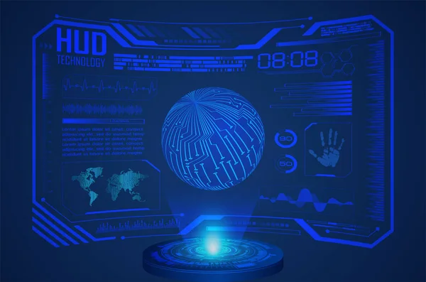 Hologram Odciskami Palców Koncepcja Technologii Biometrycznej — Wektor stockowy