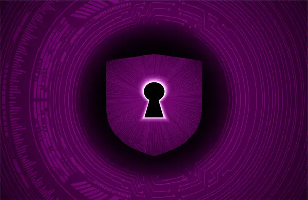 Koyu Arkaplanda Anahtar Deliği Olan Siber Güvenlik Kavramı — Stok Vektör