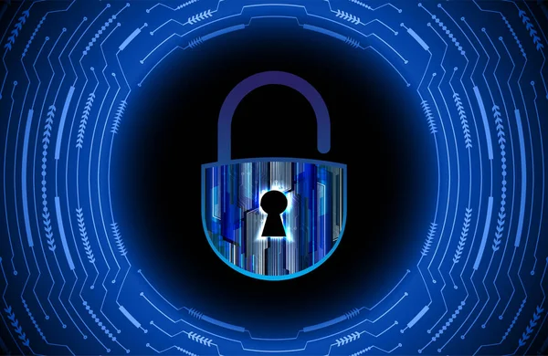 Cyber Veiligheidsconcept Met Slot — Stockvector