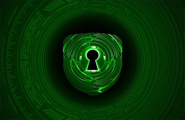 Koncept Kybernetické Bezpečnosti Klíčová Dírka Zeleném Pozadí — Stockový vektor