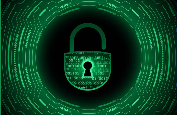Cyber Concetto Sicurezza Con Serratura — Vettoriale Stock