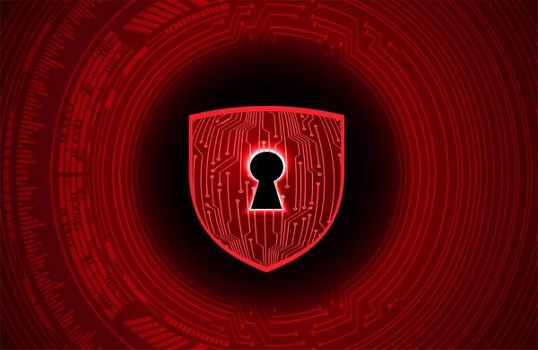 Červený Štít Zámek Ikona Koncept Kybernetické Bezpečnosti Koncepce Digitální Ochrany — Stockový vektor