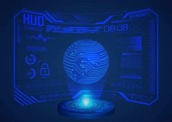 Holograma Interfaz Hud Futurista Con Interfaz Hud Concepto Tecnología Futurista — Archivo Imágenes Vectoriales