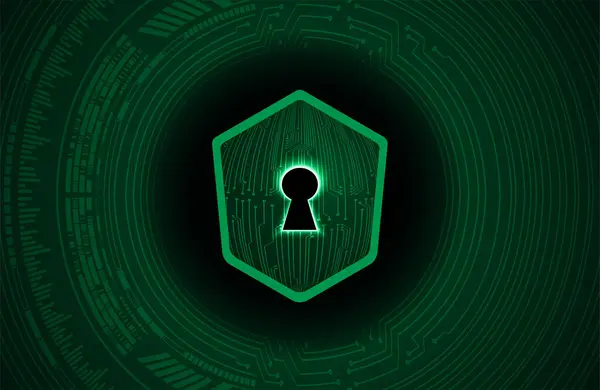 Cyber Secutiry Concept Met Lock — Stockvector