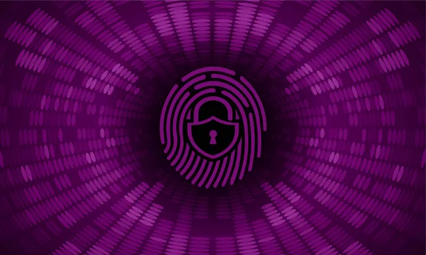Cyber Security Concept Schild Met Binaire Code — Stockvector