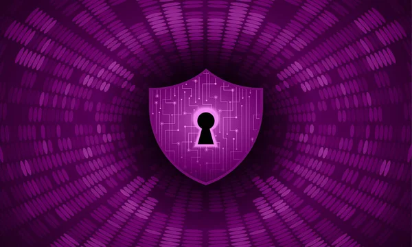 Conceito Segurança Cibernética Escudo Com Código Binário —  Vetores de Stock