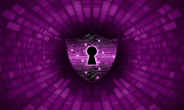Koncepcja Bezpieczeństwa Cybernetycznego Tarcza Kodem Binarnym — Wektor stockowy