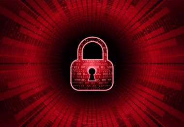 Siber güvenlik, veri koruması, bilgi koruma ve şifreleme. Asma kilitli vektör arkaplanı 