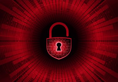 Siber güvenlik, veri koruması, bilgi koruma ve şifreleme. Asma kilitli vektör arkaplanı 