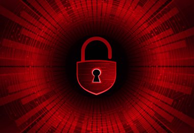 Siber güvenlik, veri koruması, bilgi koruma ve şifreleme. Asma kilitli vektör arkaplanı 