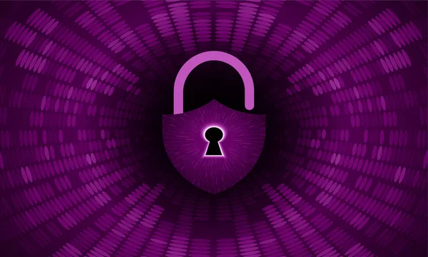 Cibersegurança Protecção Dados Protecção Informação Encriptação Fundo Vetor Com Cadeado —  Vetores de Stock