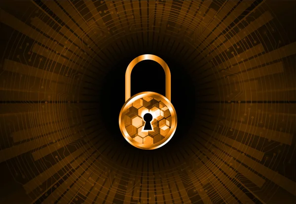 Cibersegurança Protecção Dados Protecção Informação Encriptação Fundo Vetor Com Cadeado — Vetor de Stock
