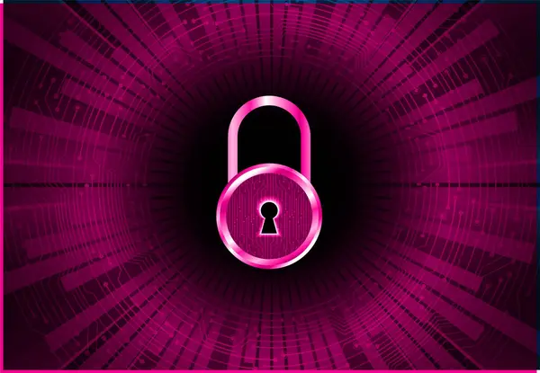 Cyber Security Data Protection Information Protection Encryption Vector Background Padlock — Stock Vector