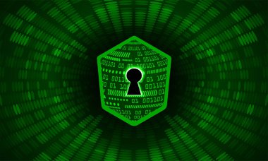  Arka planda asma kilit, siber güvenlik