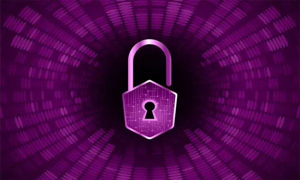 Bloqueo Con Código Binario Concepto Seguridad Cibernética Seguridad Datos Ilustración — Vector de stock