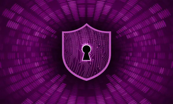 Concepto Seguridad Cibernética Con Escudo Código Binario — Archivo Imágenes Vectoriales