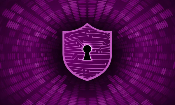 Cyber Sicherheitskonzept Mit Schild Und Binärem Code — Stockvektor