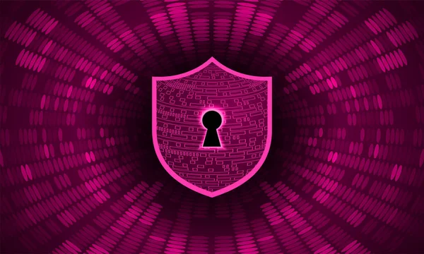 Concepto Seguridad Cibernética Con Escudo Código Binario — Archivo Imágenes Vectoriales
