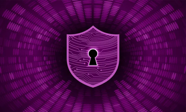 Concept Cybersécurité Avec Bouclier Code Binaire — Image vectorielle