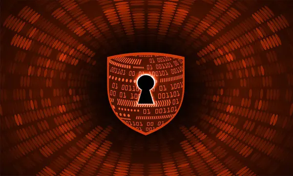 Siber Güvenlik Kavramı Kalkan Ikili Kod Ile — Stok Vektör
