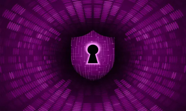 Cyber Security Concept Achtergrond Met Slot Gat — Stockvector