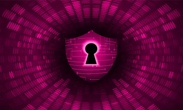 Kilit Delikli Siber Güvenlik Kavramı — Stok Vektör