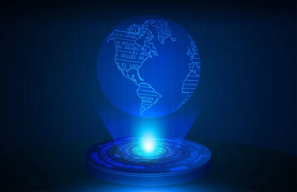 黑暗背景下球体的矢量未来主义图解 全球通信的未来概念 — 图库矢量图片