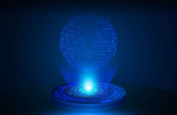 黑暗背景下球体的矢量未来主义图解 全球通信的未来概念 — 图库矢量图片