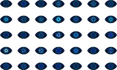 soyut fütürist dijital teknoloji göz seti