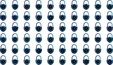 Beyaz arkaplanda asma kilit simgeleri ayarlandı