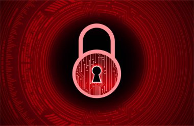 Sayısal arkaplan ve siber güvenlik konusunda kapatılmış asma kilit