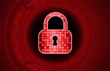 Sayısal arkaplan ve siber güvenlik konusunda kapatılmış asma kilit