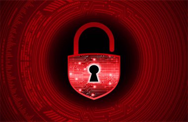 Sayısal arkaplan ve siber güvenlik konusunda kapatılmış asma kilit