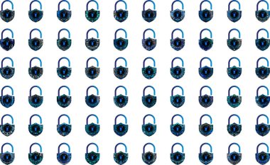 Fütürist asma kilit simgeleri. güvenlik arkaplanı