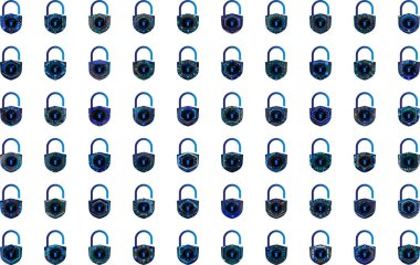 Fütürist asma kilit simgeleri. güvenlik arkaplanı