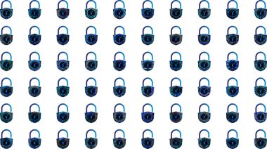 Fütürist asma kilit simgeleri. güvenlik arkaplanı