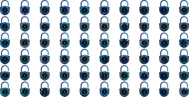 Fütürist asma kilit simgeleri. güvenlik arkaplanı