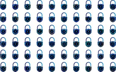 Fütürist asma kilit simgeleri. güvenlik arkaplanı