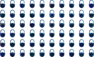 Fütürist asma kilit simgeleri. güvenlik arkaplanı