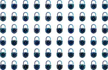 Beyaz arkaplanda asma kilit simgeleri ayarlandı