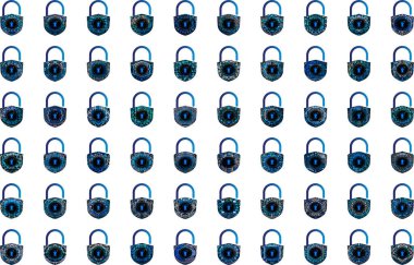 Beyaz arkaplanda asma kilit simgeleri ayarlandı