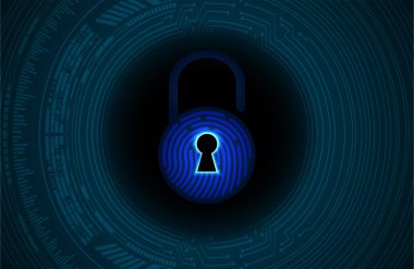 siber güvenlik kilidi arka planı, vektör illüstrasyonu