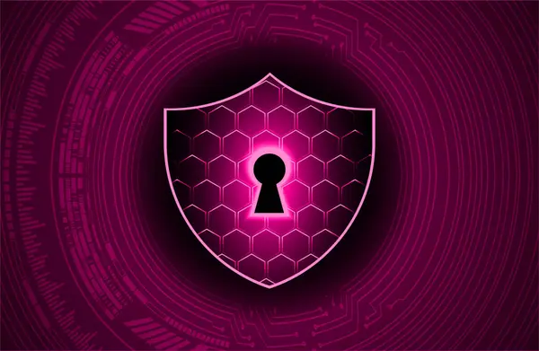 Concepto Seguridad Cibernética Escudo Con Icono Ojo Cerradura Fondo Datos — Archivo Imágenes Vectoriales