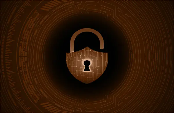Siber Güvenlik Kavramı Dijital Veri Arka Planında Anahtar Deliği Simgesi — Stok Vektör